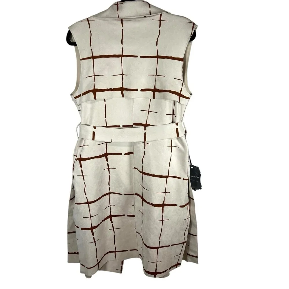 Bellivera Faux Suede Sleeveless Jacket With Belt NWT‎ Womens Size XS